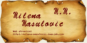 Milena Mašulović vizit kartica